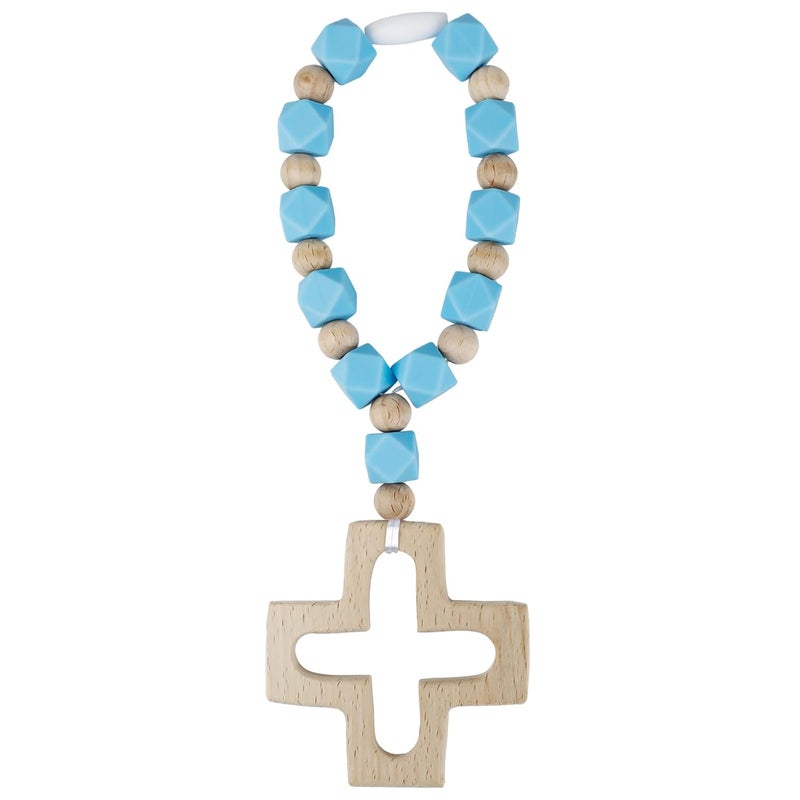 Sumalon Cross Baptism Silicone Rosary, First Communion Rosary Collection Shower Christian Communion Gifts - Image 1